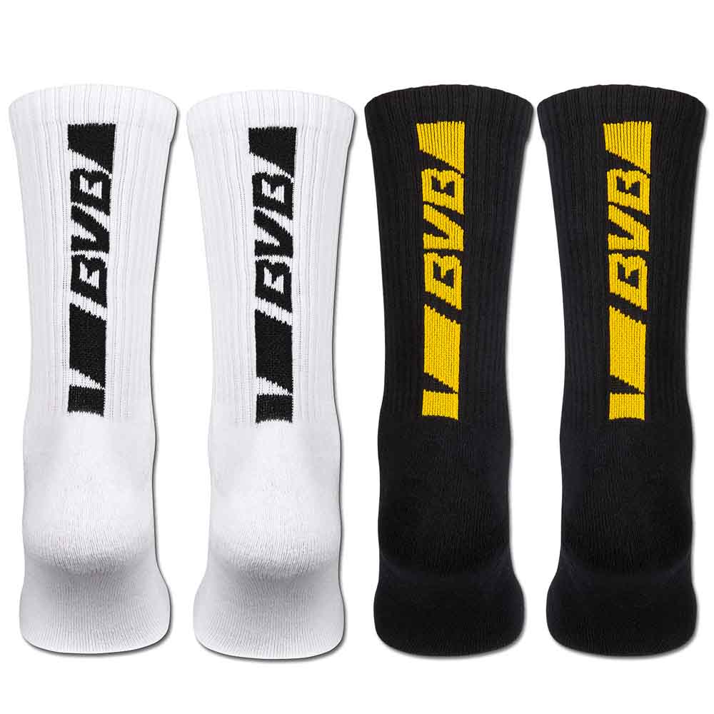 Lot De 4 Chaussettes Borussia Dortmund Business - Noir Et Gris - Coton Doux - BVB 09