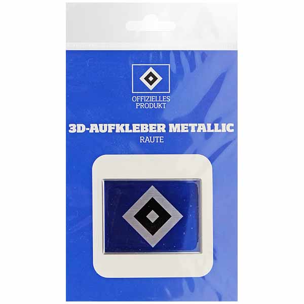 HSV Aufkleber 3D Metallic Raute